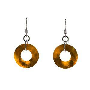Recycled Vintage Brown Bleach Jug Glass Hoop Earrings